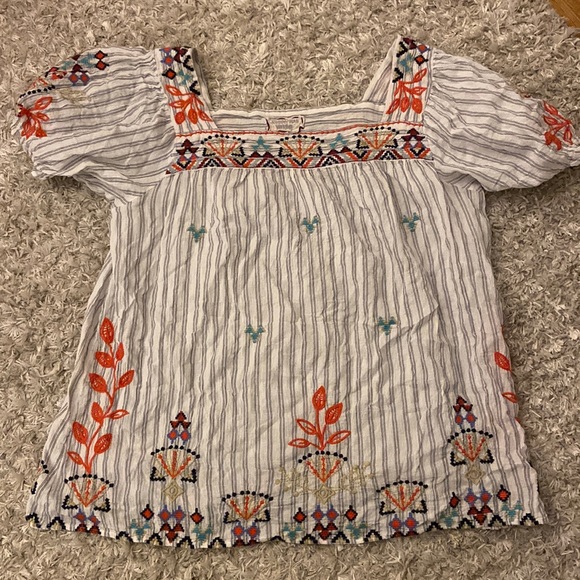 Johnny Was Mareen Puff-Sleeve Striped Peasant Top - Picture 2 of 9